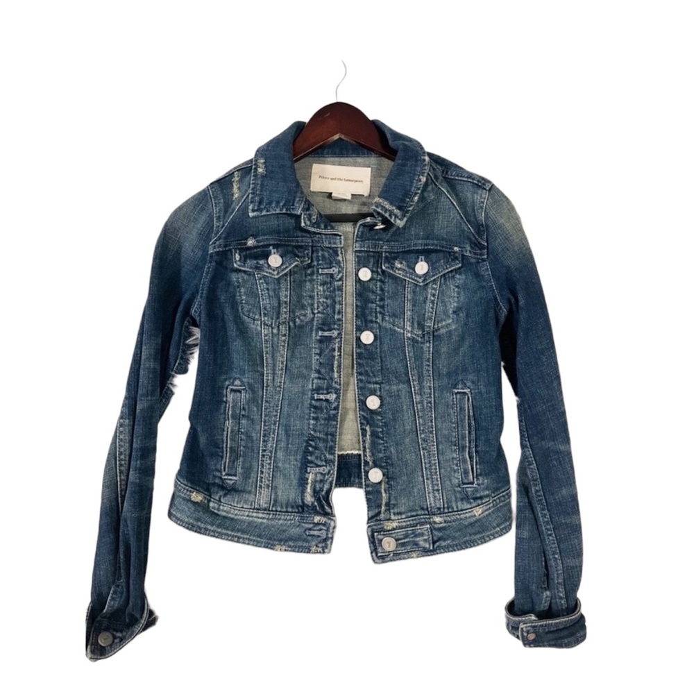 ANTHROPOLOGIE Distressed Jean Jacket